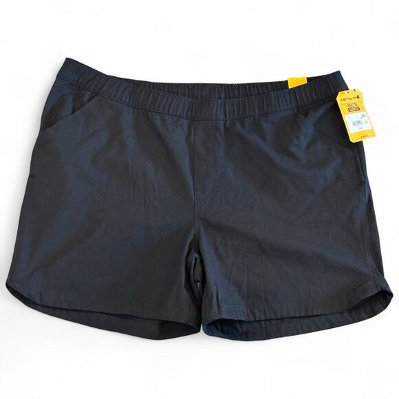 NWT Carhartt Shorts Womens 2X Force Ripstop Work Short Relaxed Fit Black UPF - Picture 1 of 7